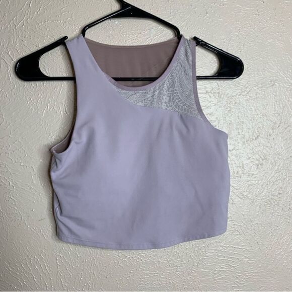 Athleta conscious floral lace crop tank top lilac - Picture 3 of 7